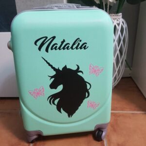 Maleta de viaje de silueta de unicornio